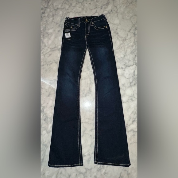 True Religion Denim - True Religion Becca Big T Flap bootcut Dark Blue Flare Jeans